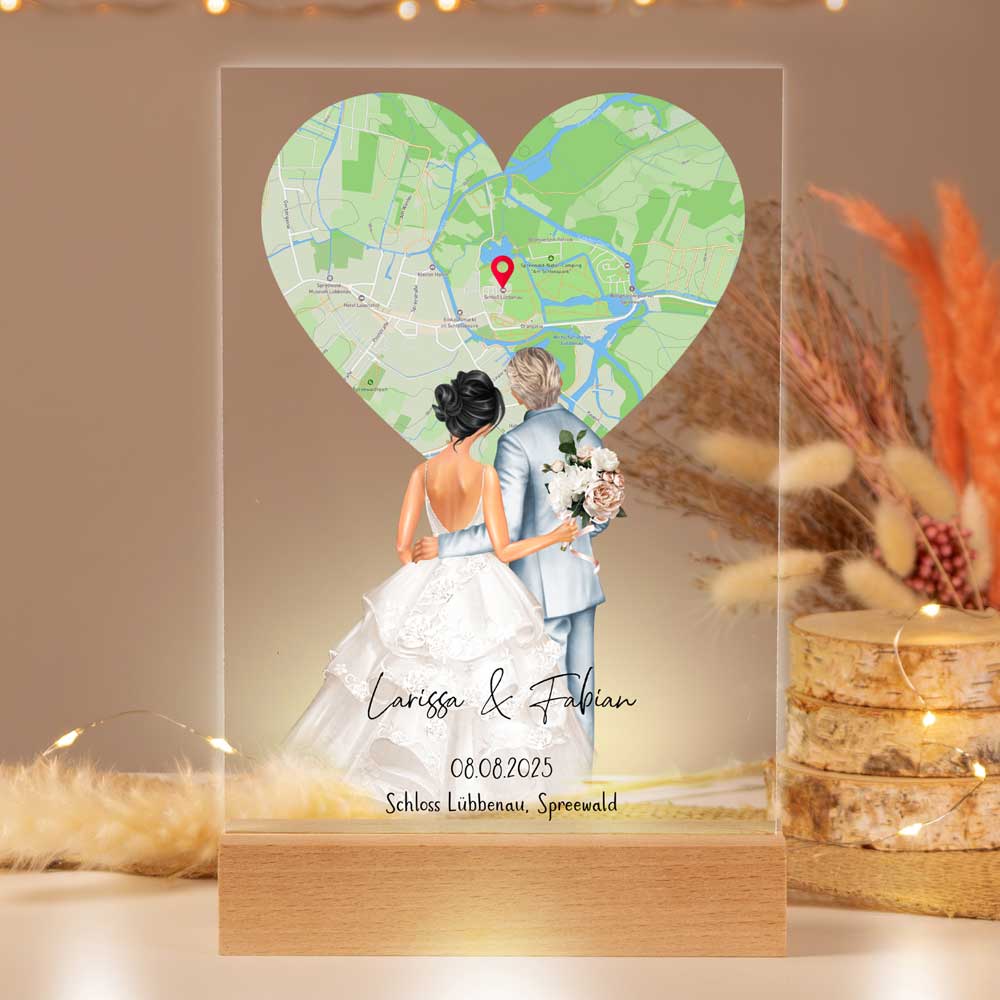 Personalisiertes Bild auf Acrylglas "Brautpaar #2"