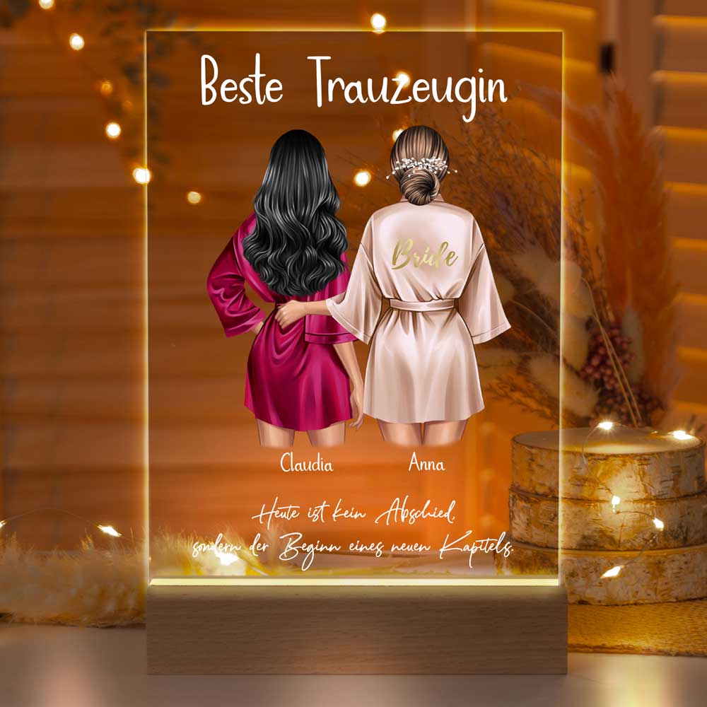 Personalisierte LED-Lampe aus Acrylglas "Junggesellenabschied JGA #2"