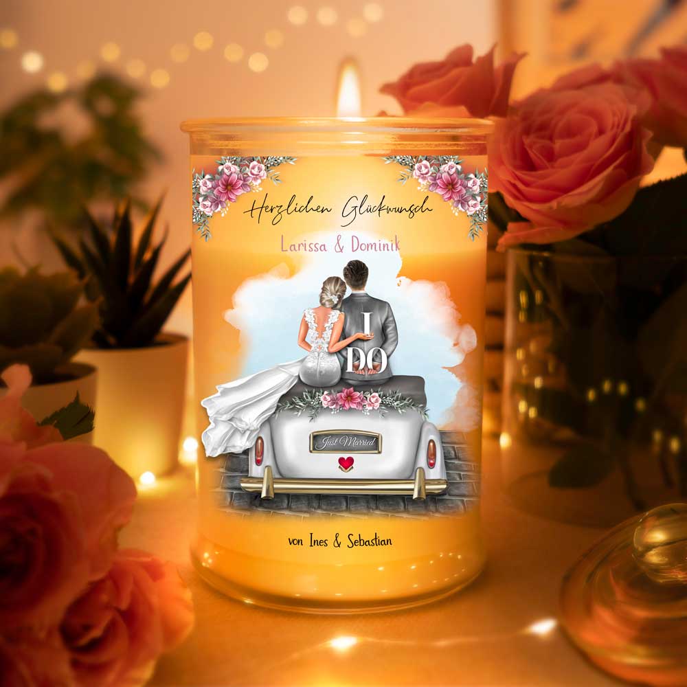 Personalisierte Duftkerze "Brautpaar #1"