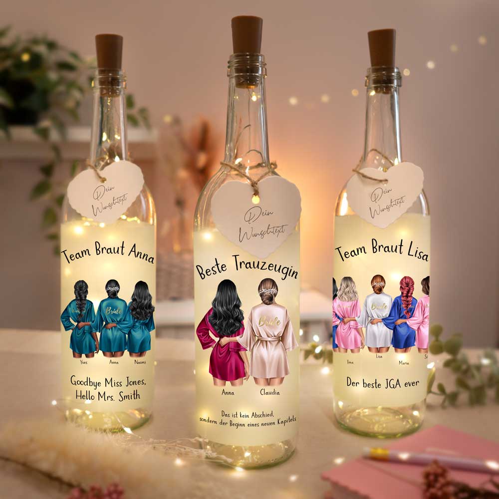 Personalisierte Lichterflasche "Junggesellenabschied JGA #2"