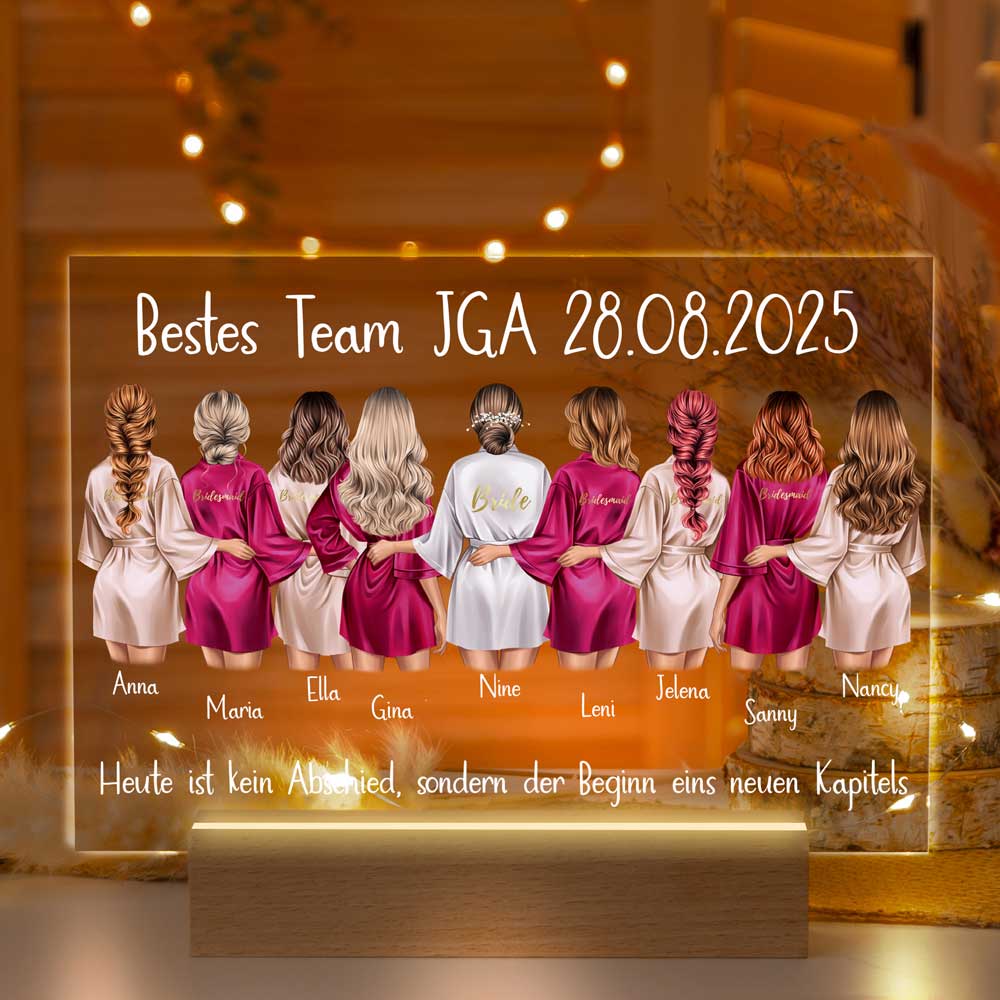 Personalisierte LED-Lampe aus Acrylglas "Junggesellenabschied JGA #2"