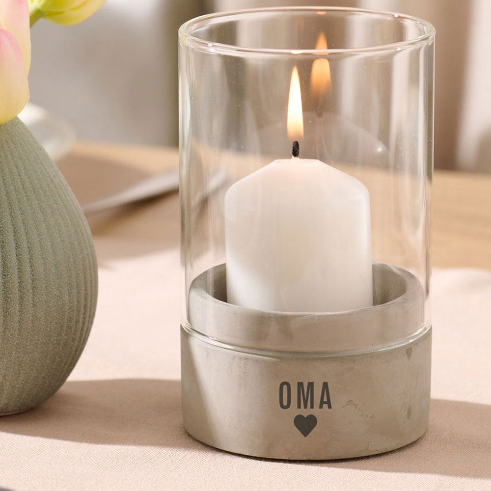 Windlicht - Deco mit Liebe | Betonsockel | Gravur Spruch