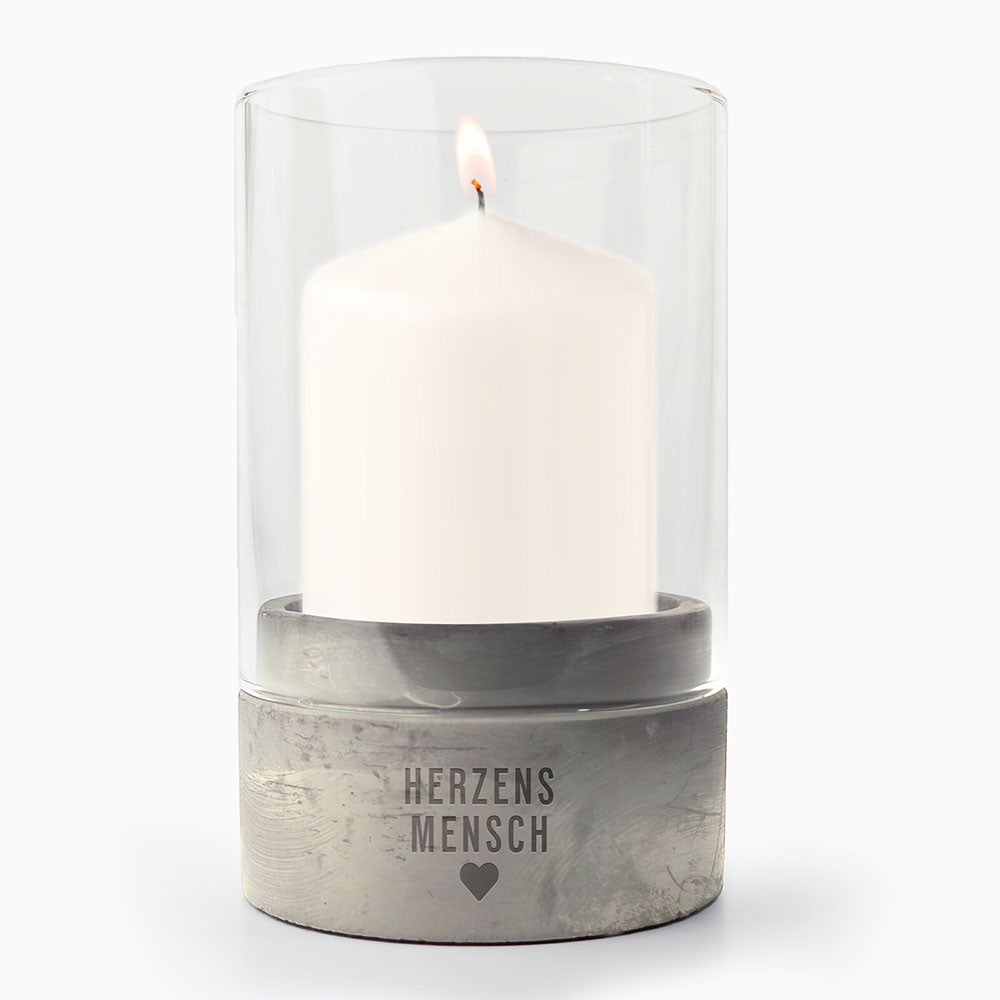 Windlicht - Deco mit Liebe | Betonsockel | Gravur Spruch