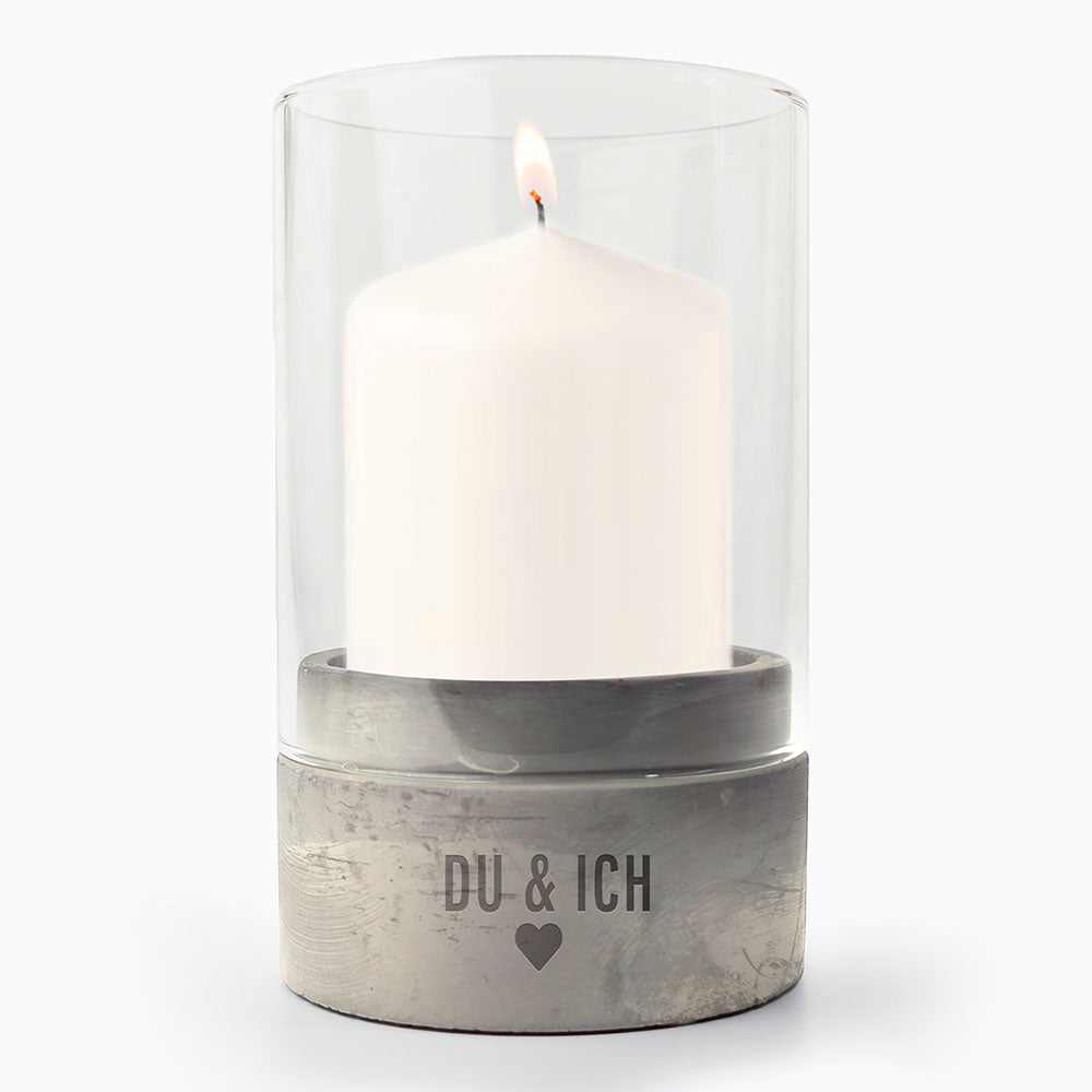 Windlicht - Deco mit Liebe | Betonsockel | Gravur Spruch