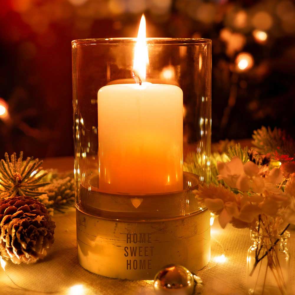 Windlicht - Deco mit Liebe | Betonsockel | Gravur Spruch