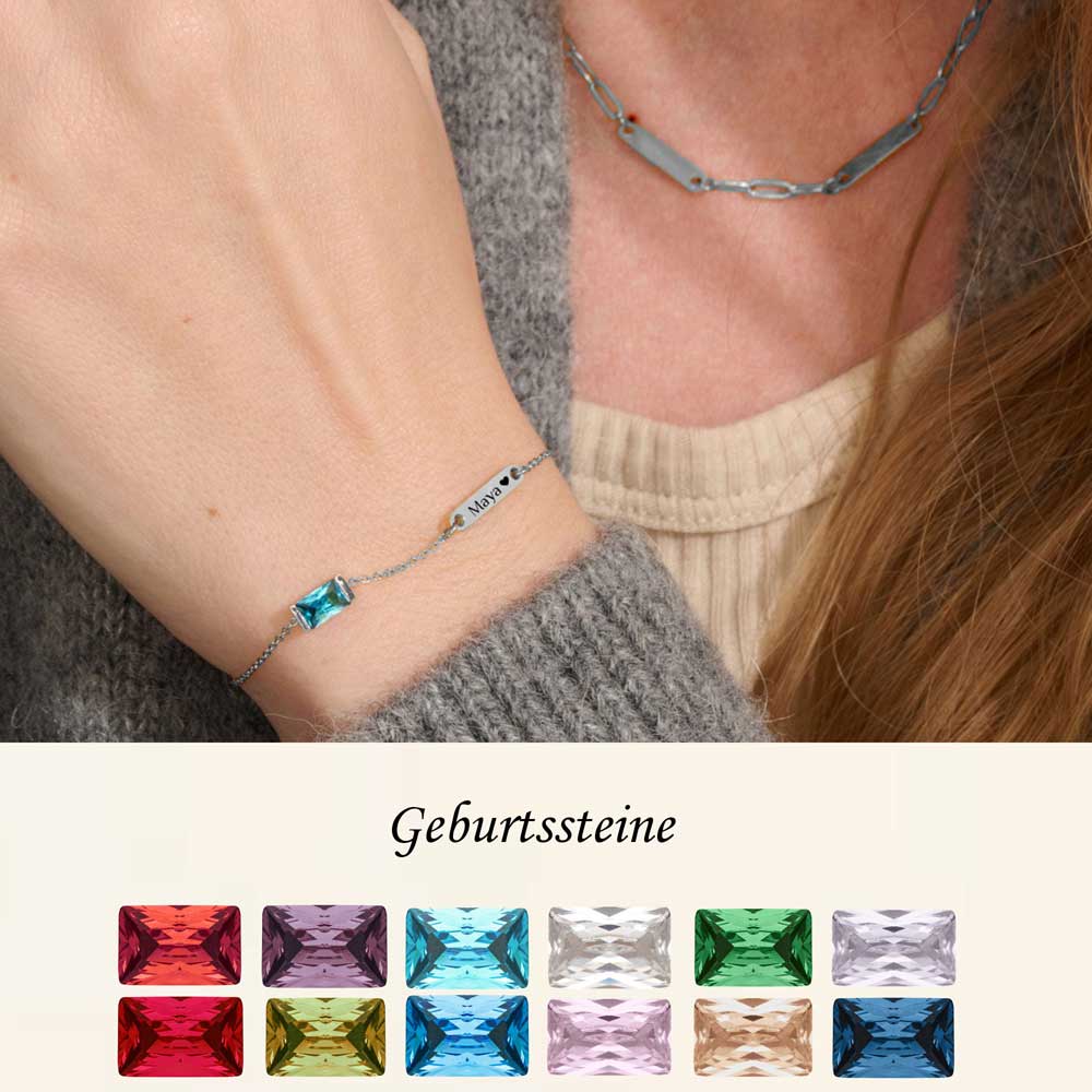 Gravur-Armband mit Geburtsstein | Dein Armband für Deinen Geburtsmonat