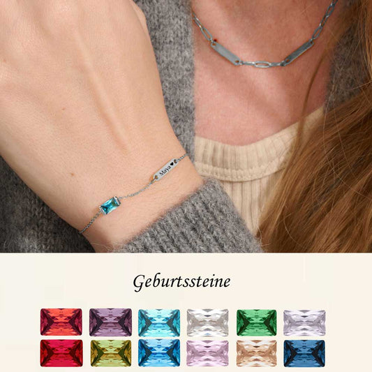 Gravur-Armband mit Geburtsstein | Dein Armband für Deinen Geburtsmonat