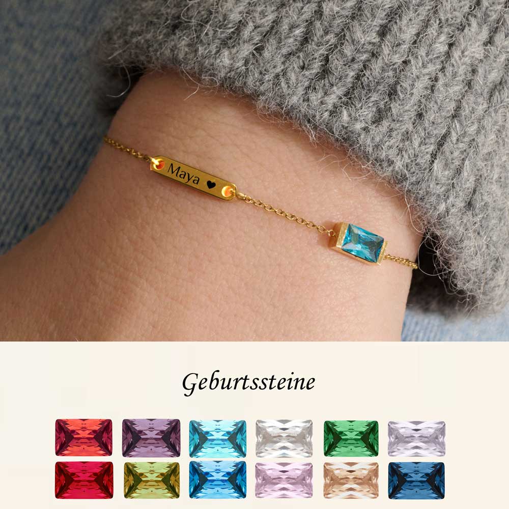 Gravur-Armband mit Geburtsstein | Dein Armband für Deinen Geburtsmonat