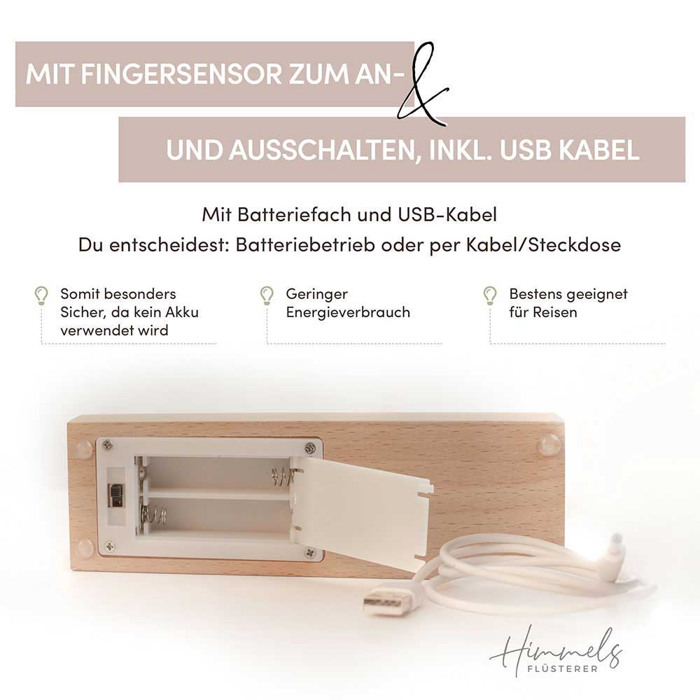 Personalisierte Fotolampe Nr. 8 "Aquarell" | LED Acryllampe mit beleuchtetem Druck
