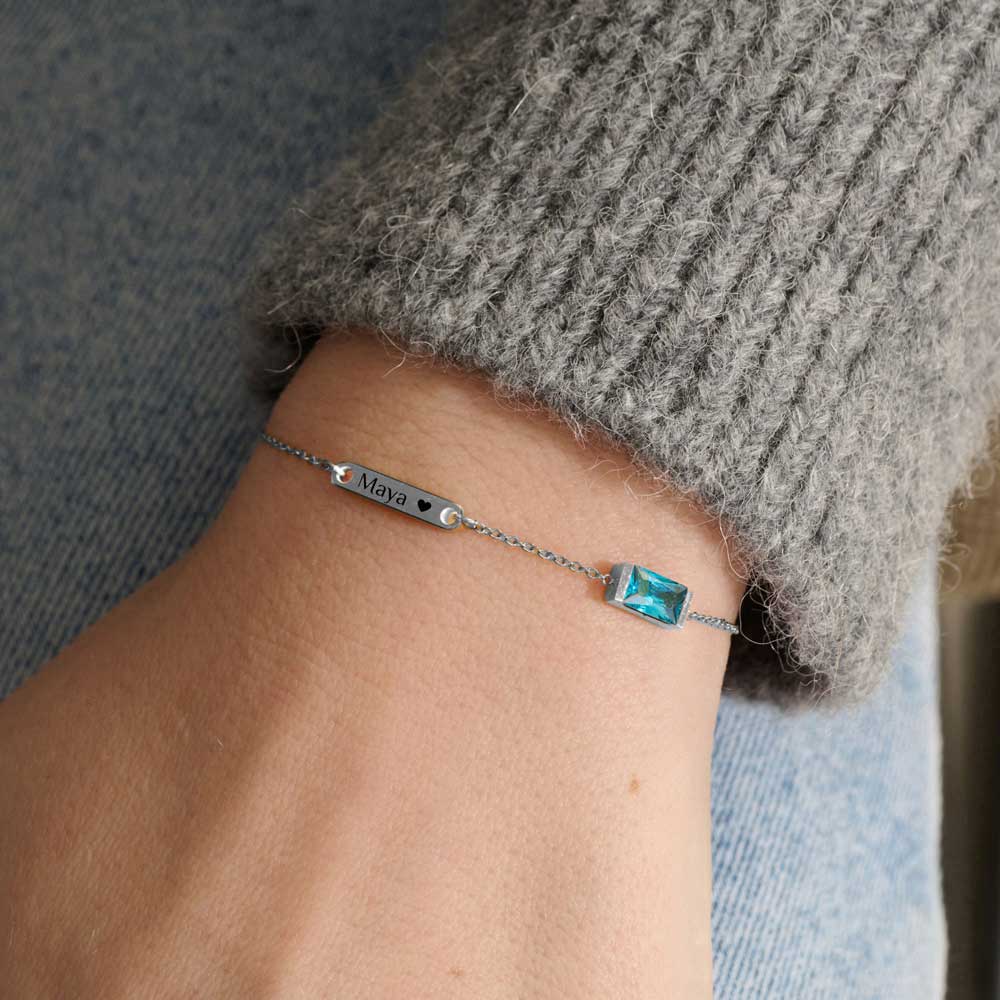 Gravur-Armband mit Geburtsstein | Dein Armband für Deinen Geburtsmonat