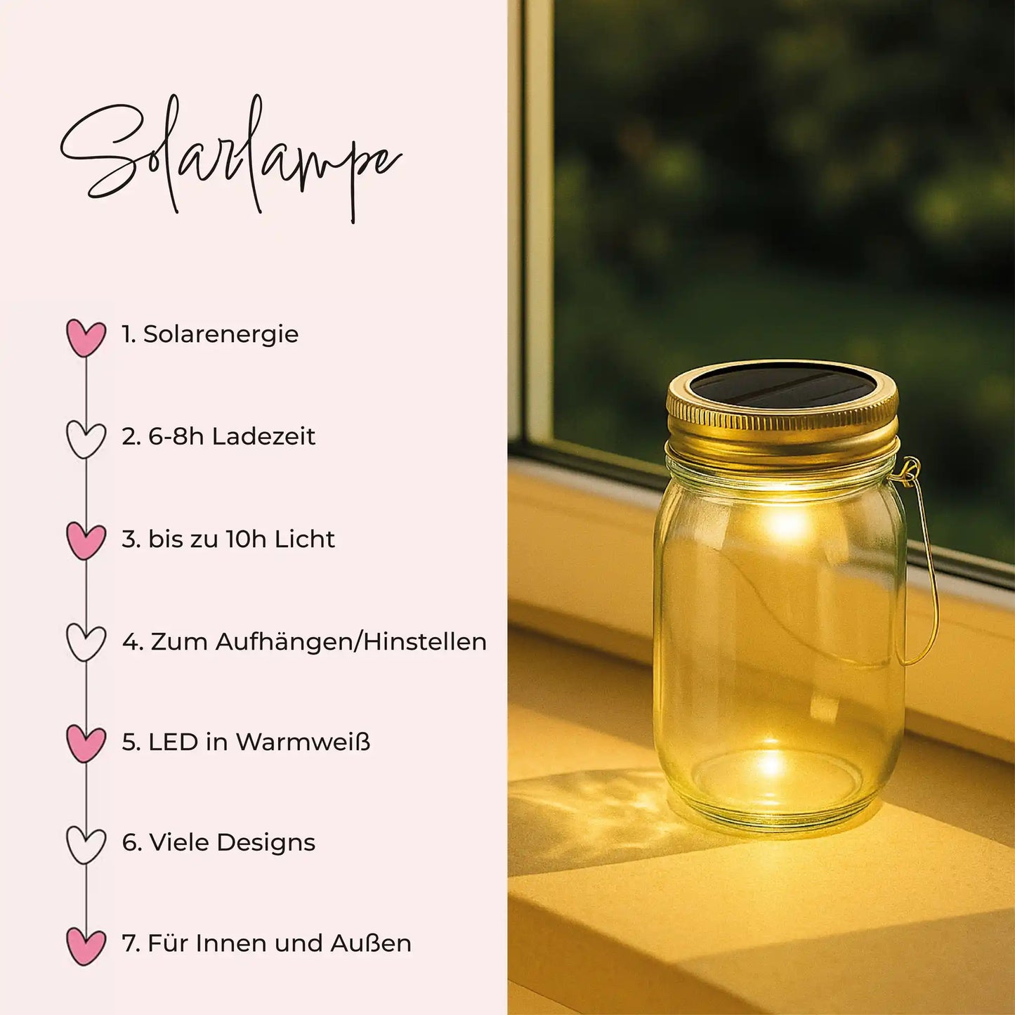 Personalisiertes Solarlaterne "Geburtsblume"