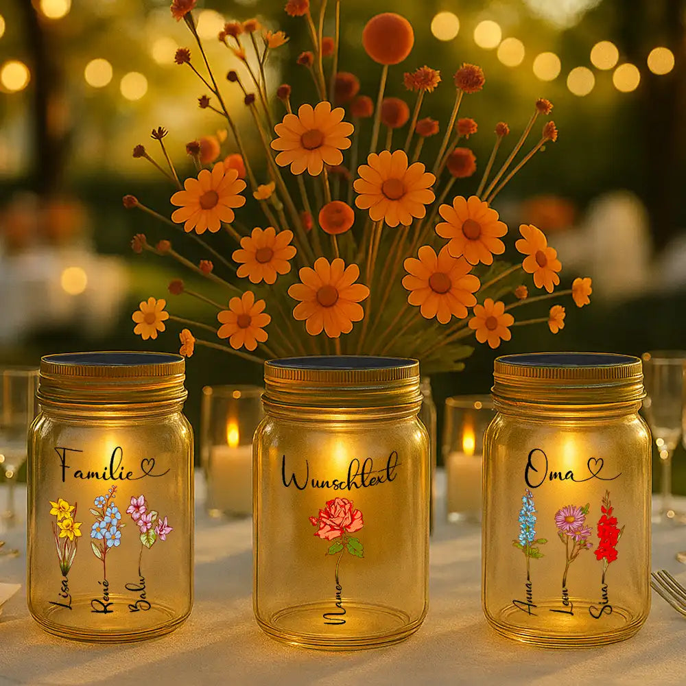 Personalisiertes Solarlaterne "Geburtsblume"