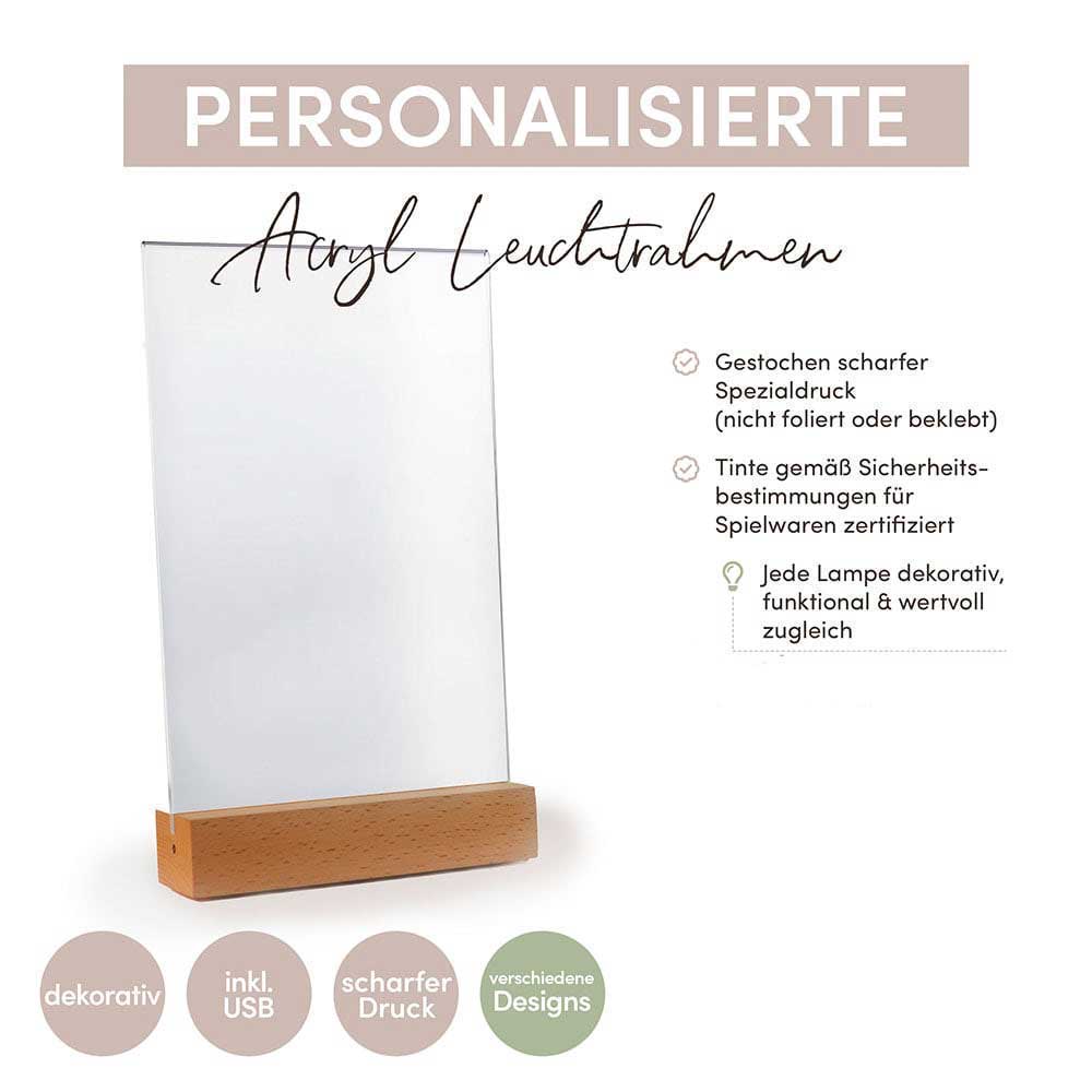 Personalisierte LED-Lampe aus Acrylglas "Brautpaar #2"