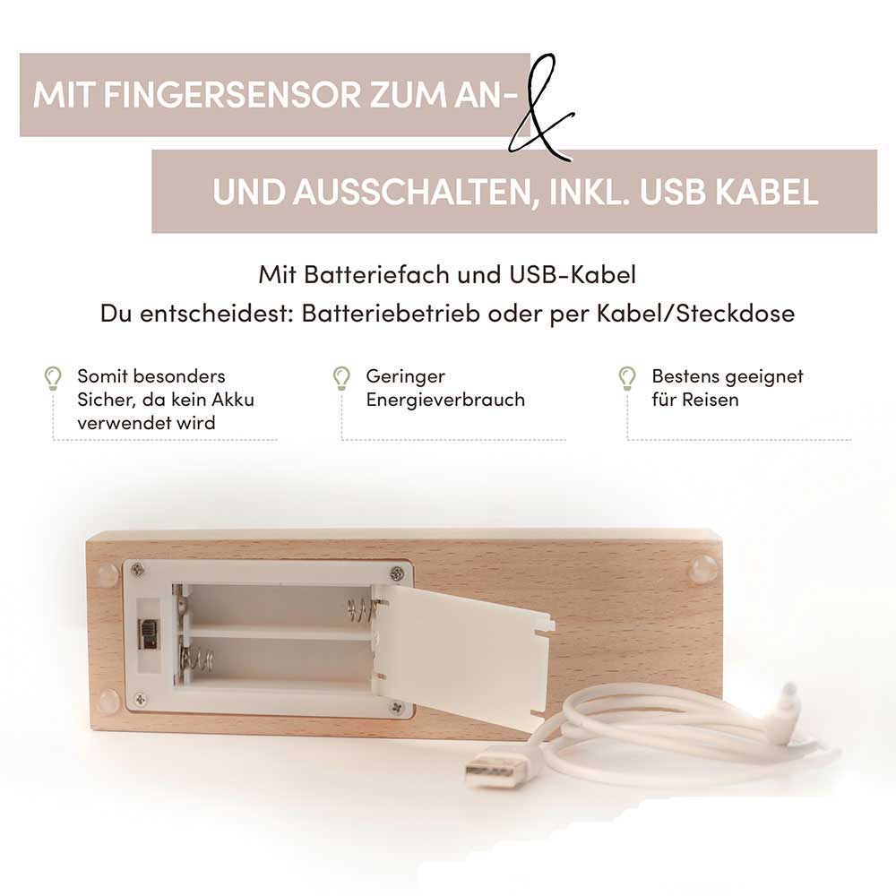 Personalisierte LED-Lampe aus Acrylglas "Brautpaar #1"