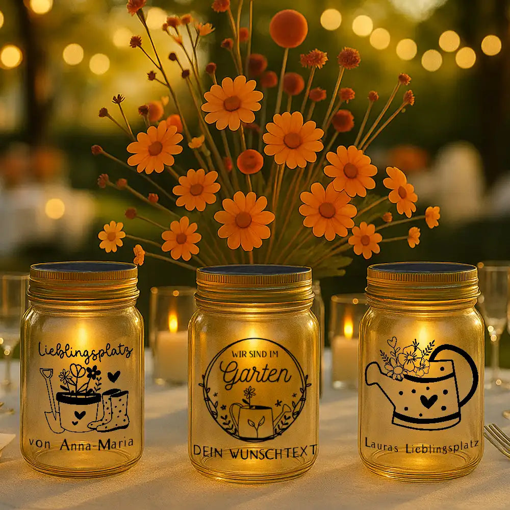 Personalisiertes Solarlaterne "Unser Garten"