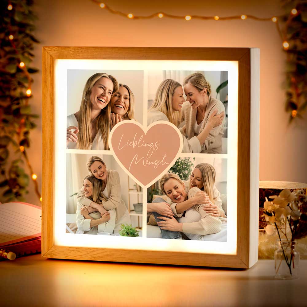 Beleuchteter Bilderrahmen inkl. personalisiertem Bild "Fotocollage #2"