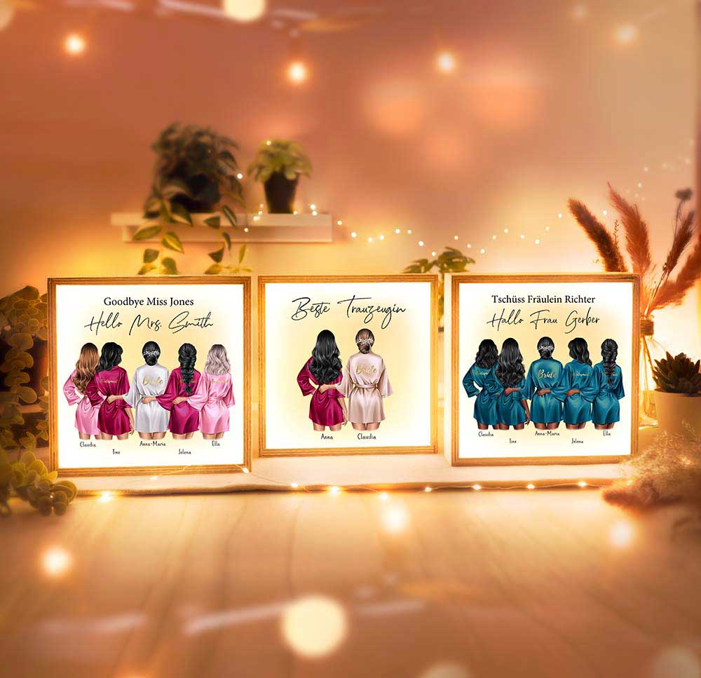 Beleuchteter Bilderrahmen inkl. personalisiertem Bild "Junggesellenabschied JGA #2"