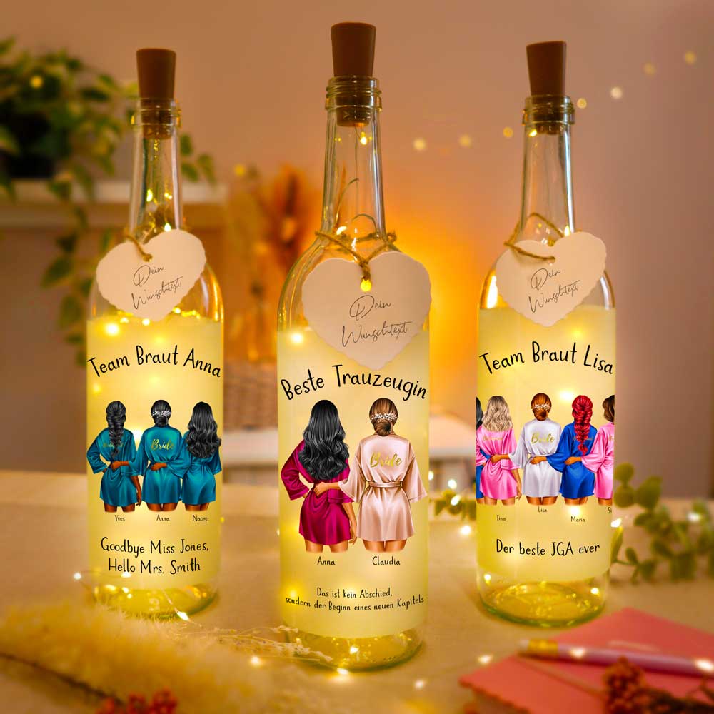 Personalisierte Lichterflasche "Junggesellenabschied JGA #2"