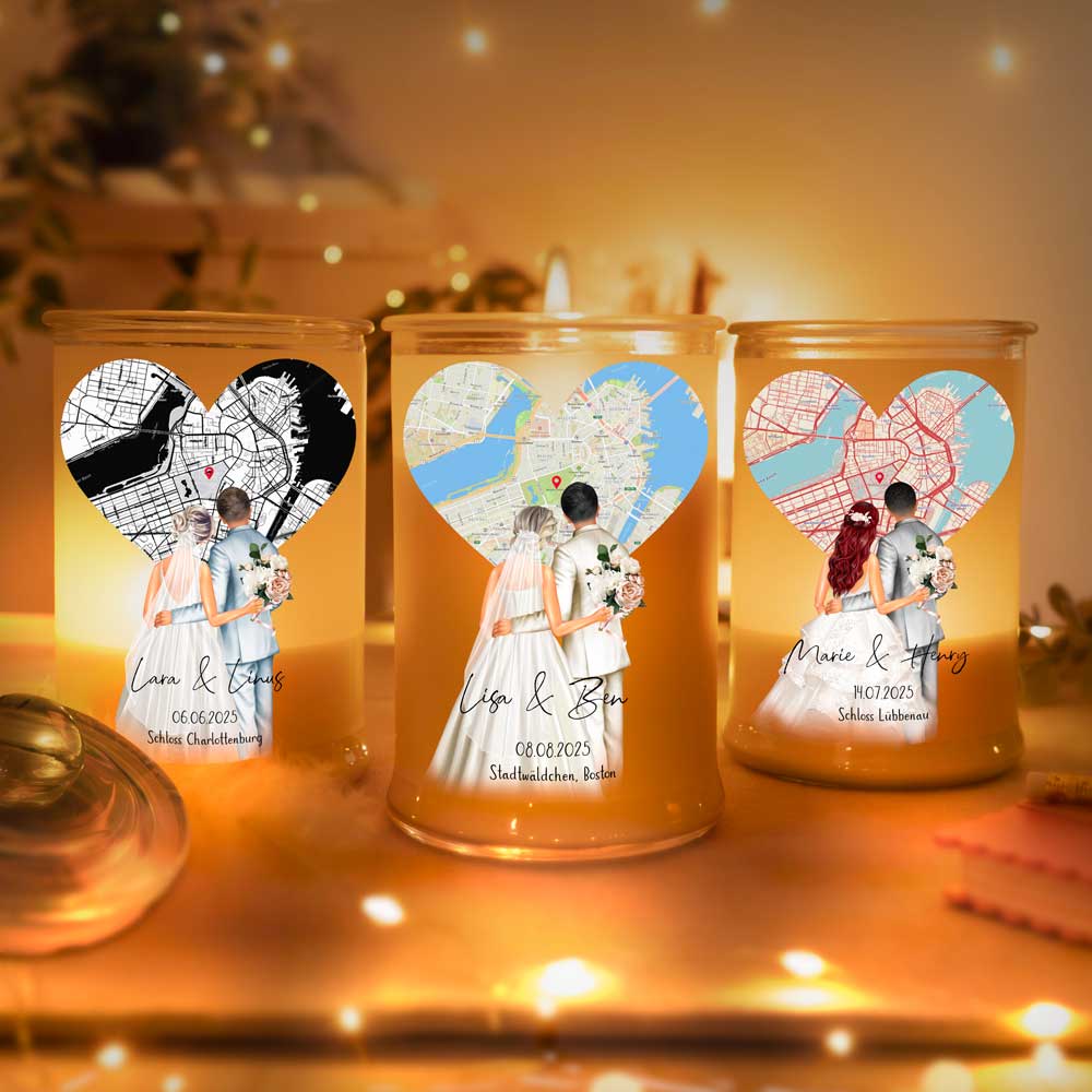 Personalisierte Duftkerze "Brautpaar #2"