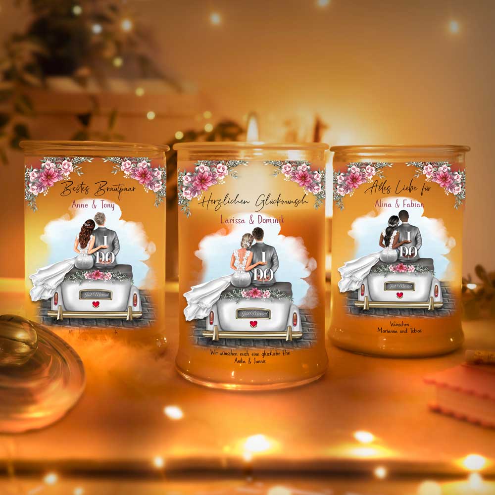 Personalisierte Duftkerze "Brautpaar #1"