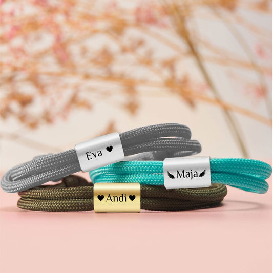 Partner-Armband: Segeltau Armband #2 mit individueller Wunschgravur