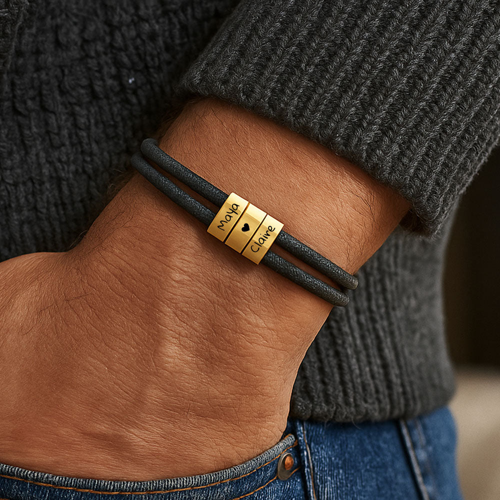 Für Herren: Segeltau Armband #4 mit Wunschgravur