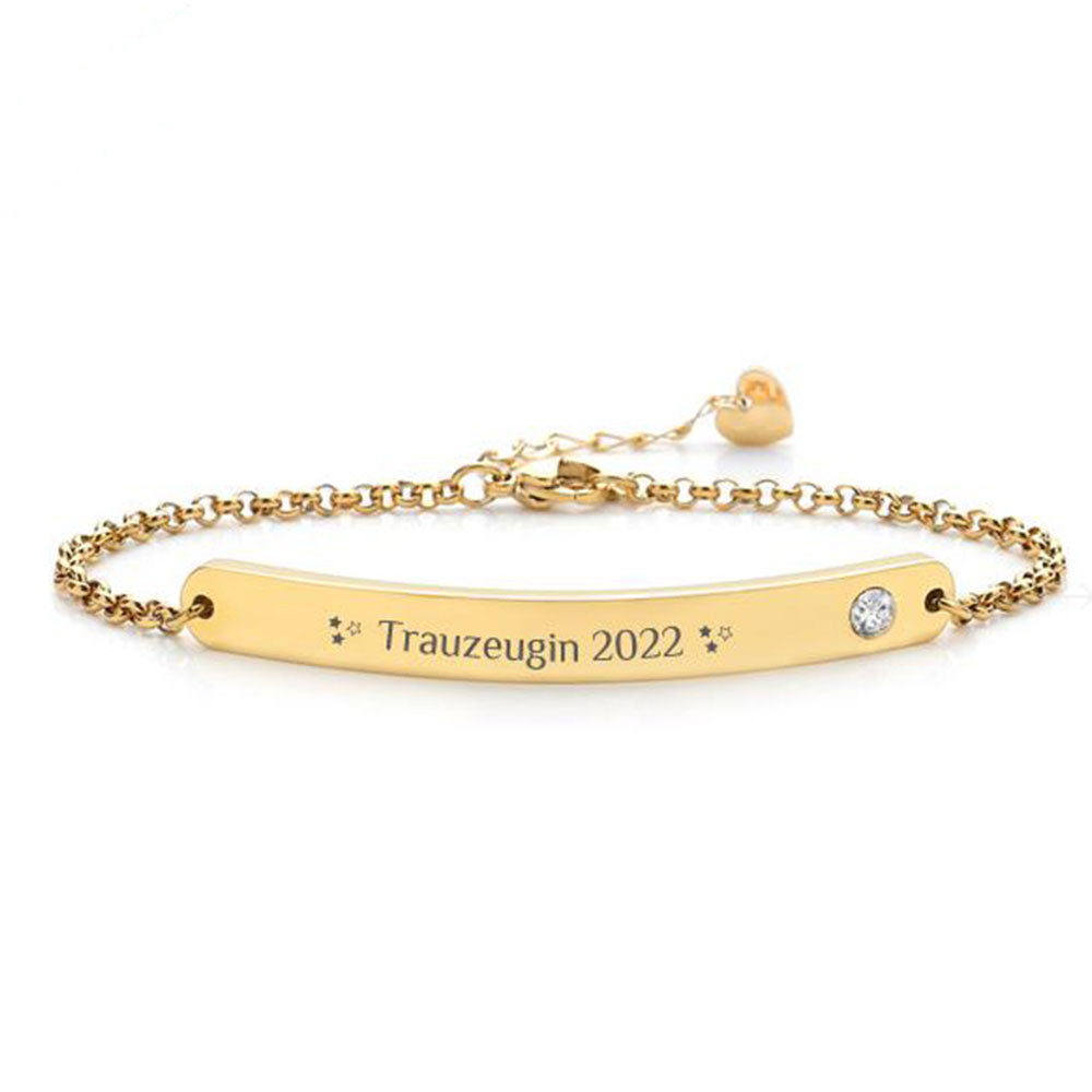 Armband mit individueller Wunschgravur & Kristall