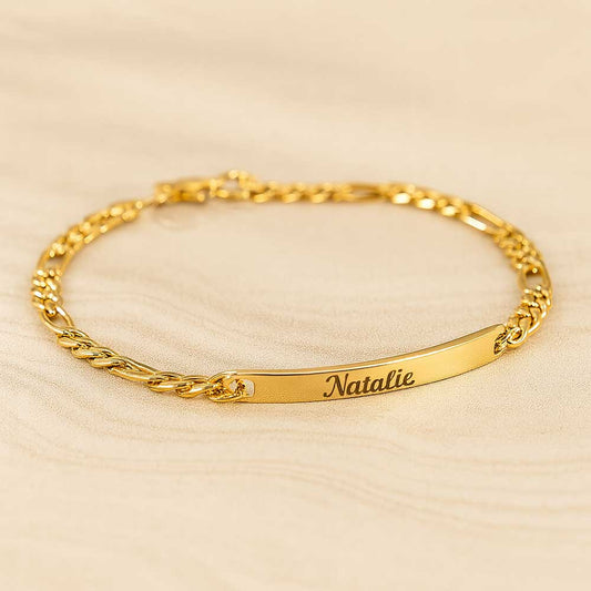 Gravur-Panzerketten-Armband für Damen