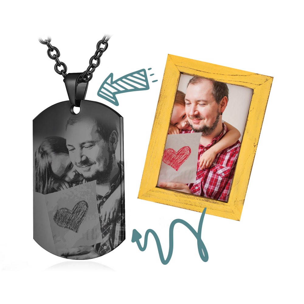 Memory-ID-Halskette für Bildgravur