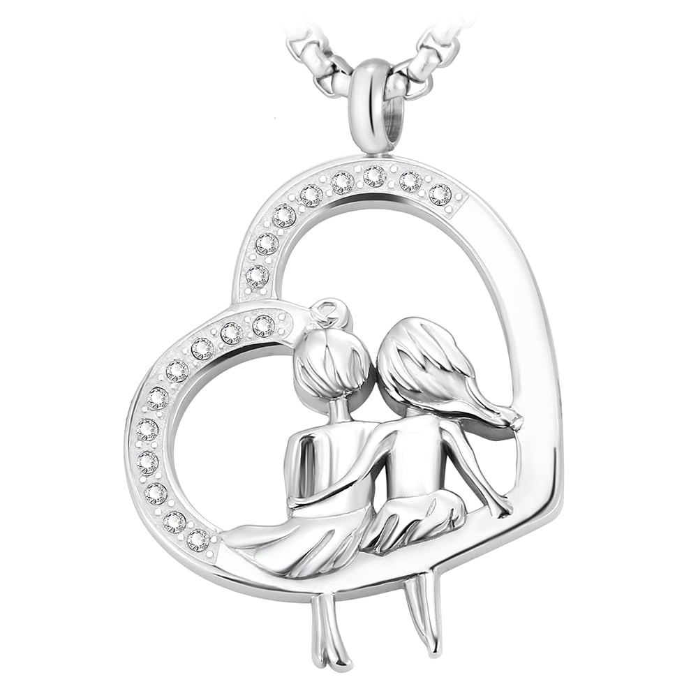 Herz-Halskette mit Gravur "Friends" | Personalisiertes Geschenk | Beste Freundin | Mama | Tochter | Schwester