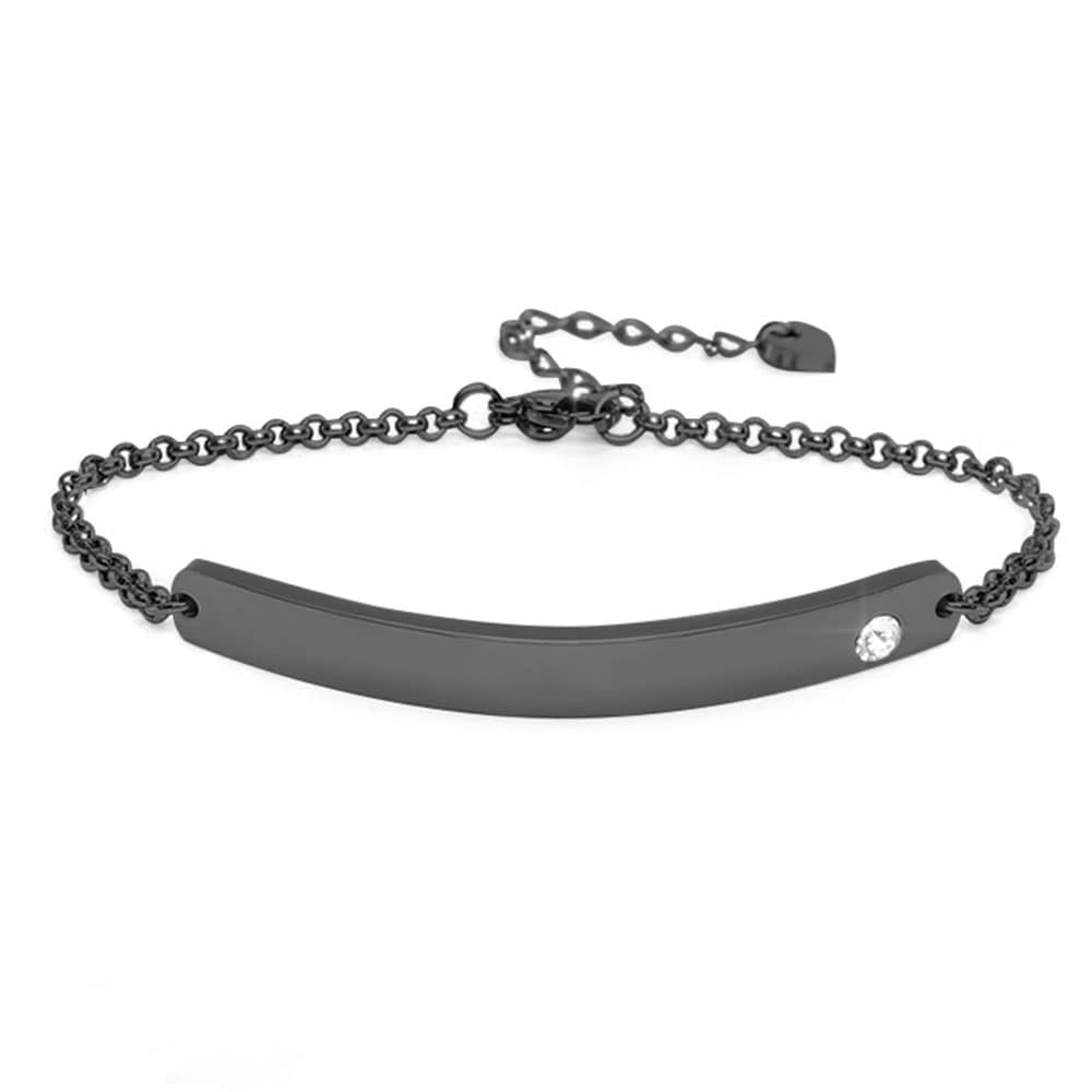 Armband mit individueller Wunschgravur & Kristall