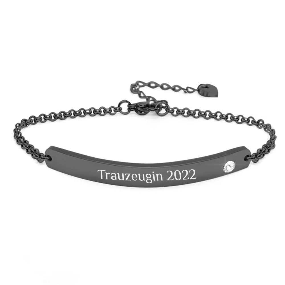 Armband mit individueller Wunschgravur & Kristall