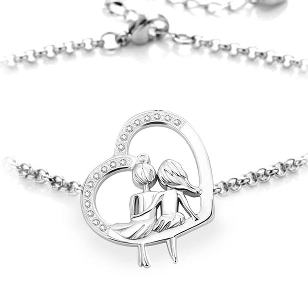 Herz-Armband mit Gravur "Friends" | Personalisiertes Geschenk | Beste Freundin | Mama | Tochter | Schwester