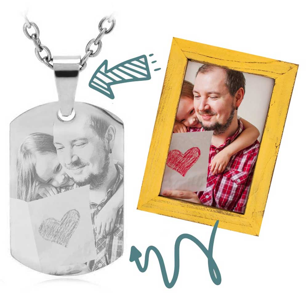 Memory-ID-Halskette für Bildgravur