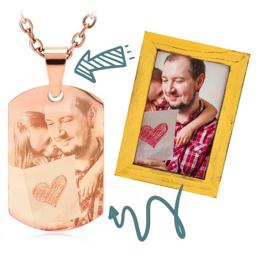 Memory-ID-Halskette für Bildgravur