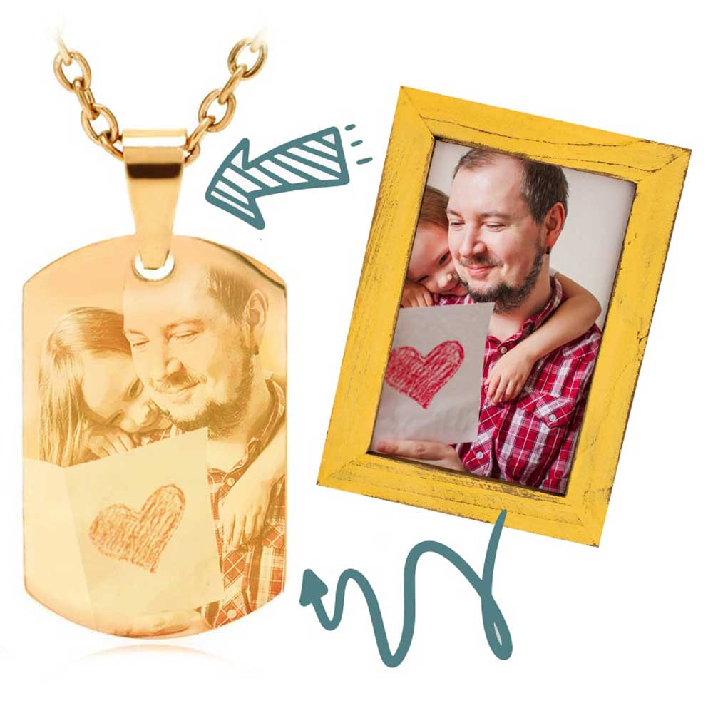 Memory-ID-Halskette für Bildgravur