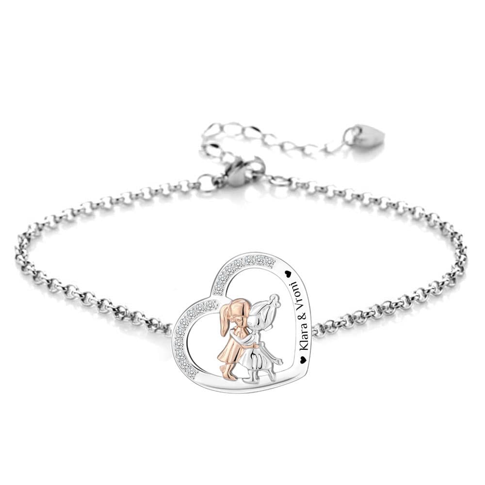 Herz-Armband mit Gravur "Schwesterherz & Beste Freundin" | Personalisiertes Geschenk | Beste Freundin | Schwester