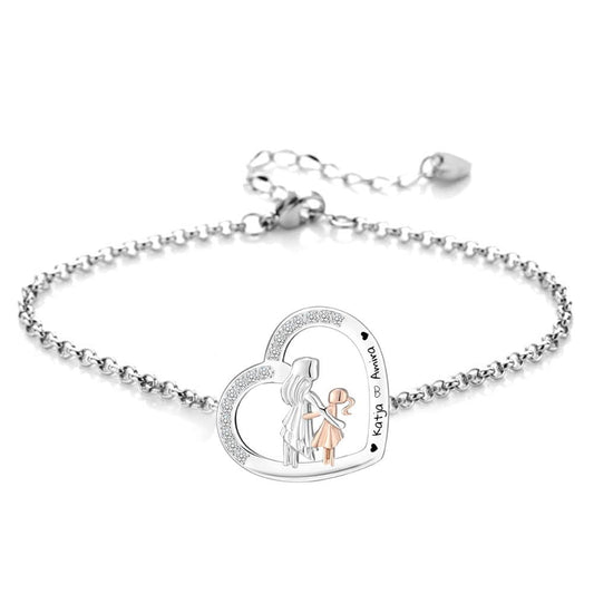 Herz-Armband mit Gravur "große & kleine Schwester" | Personalisiertes Geschenk | Schwester
