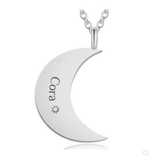 Mond-Halskette mit individueller Wunschgravur