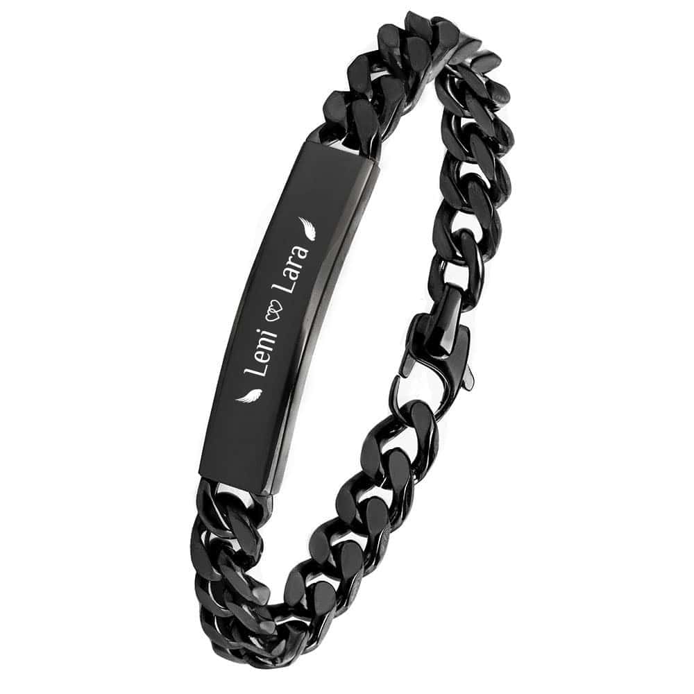 Für Herren: Panzerketten-Gravur-Armband