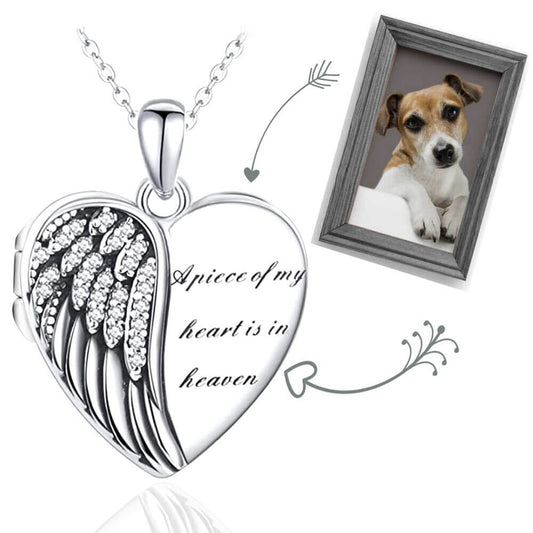 Herz-Fotomedaillon-Halskette "a piece of my heart"