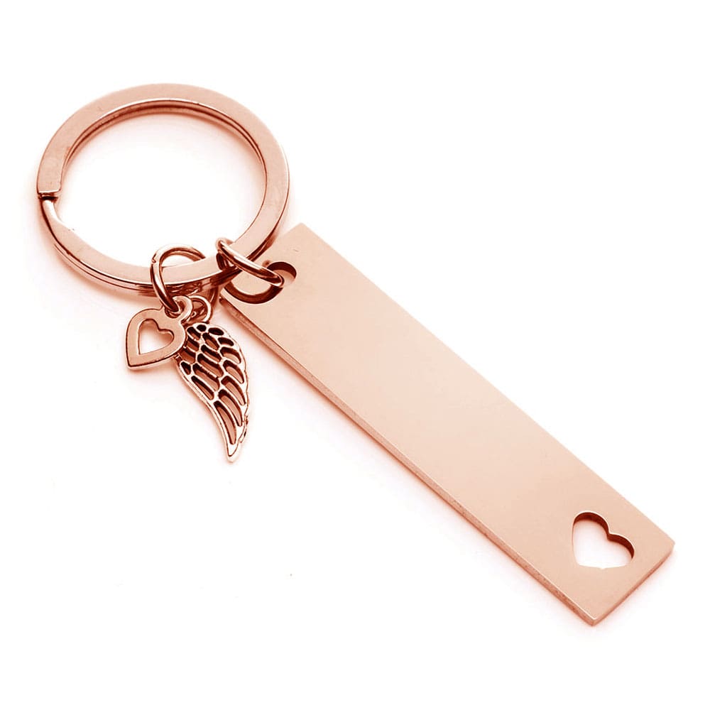 Gravur-Schlüsselanhänger mit kleinem Engelsflügel