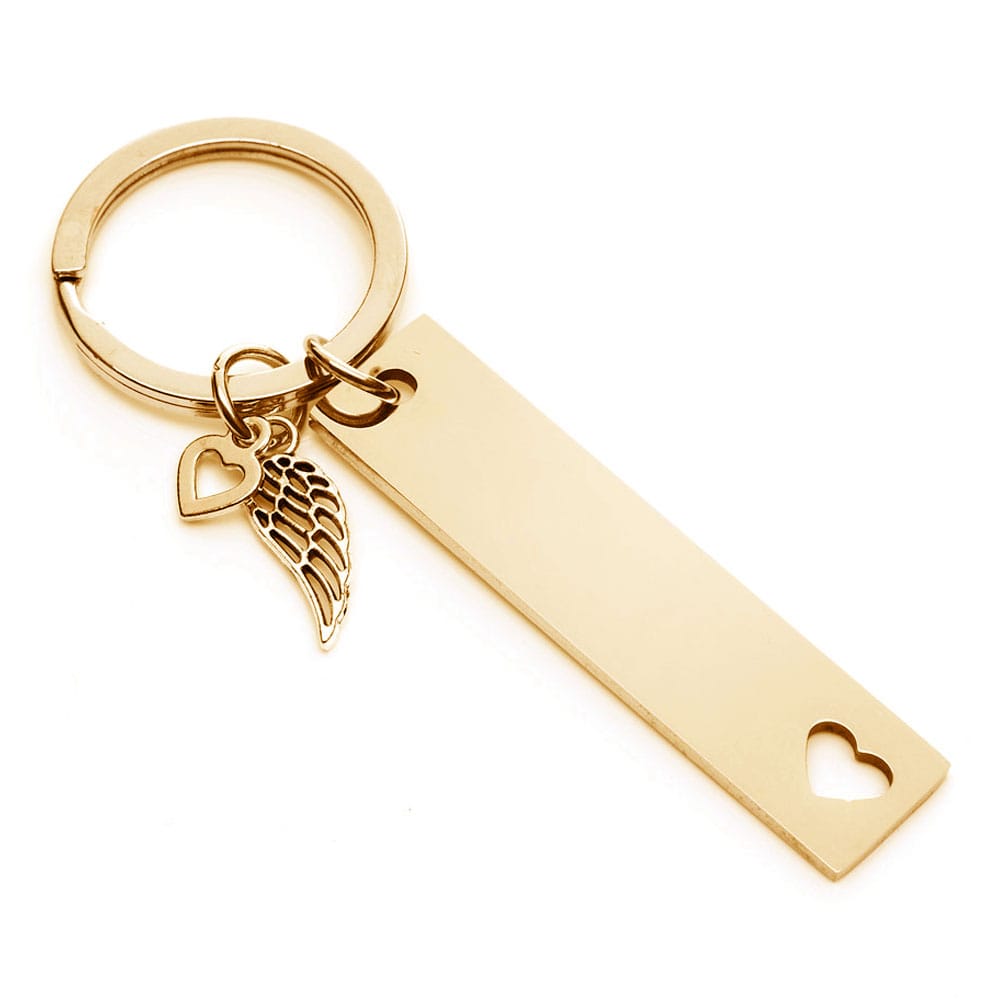 Gravur-Schlüsselanhänger mit kleinem Engelsflügel