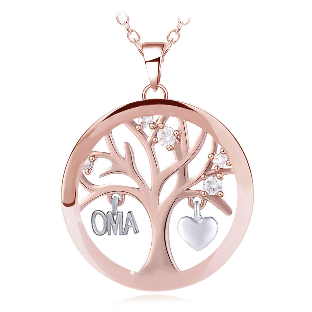 Lebensbaum Gravur-Halskette "Oma"