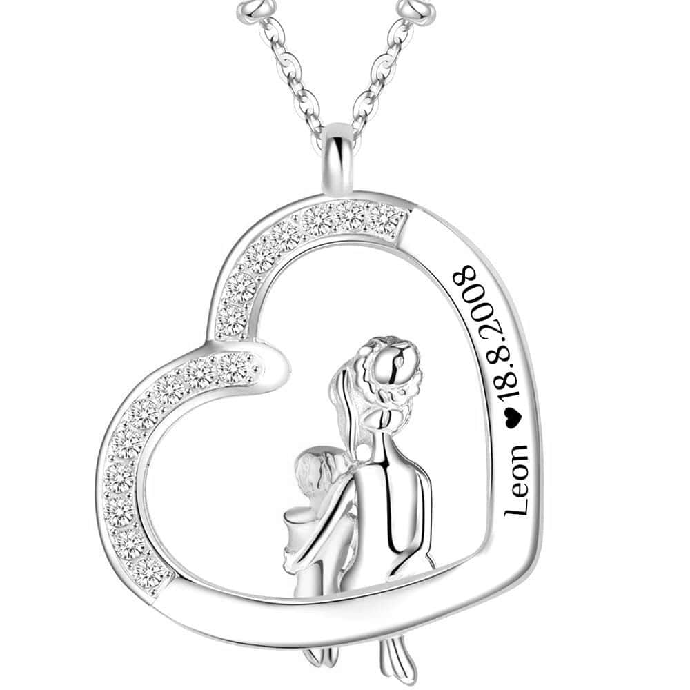 Herz-Halskette mit Gravur "Mama & Sohn" | Personalisiertes Geschenk | Mama | Sohn