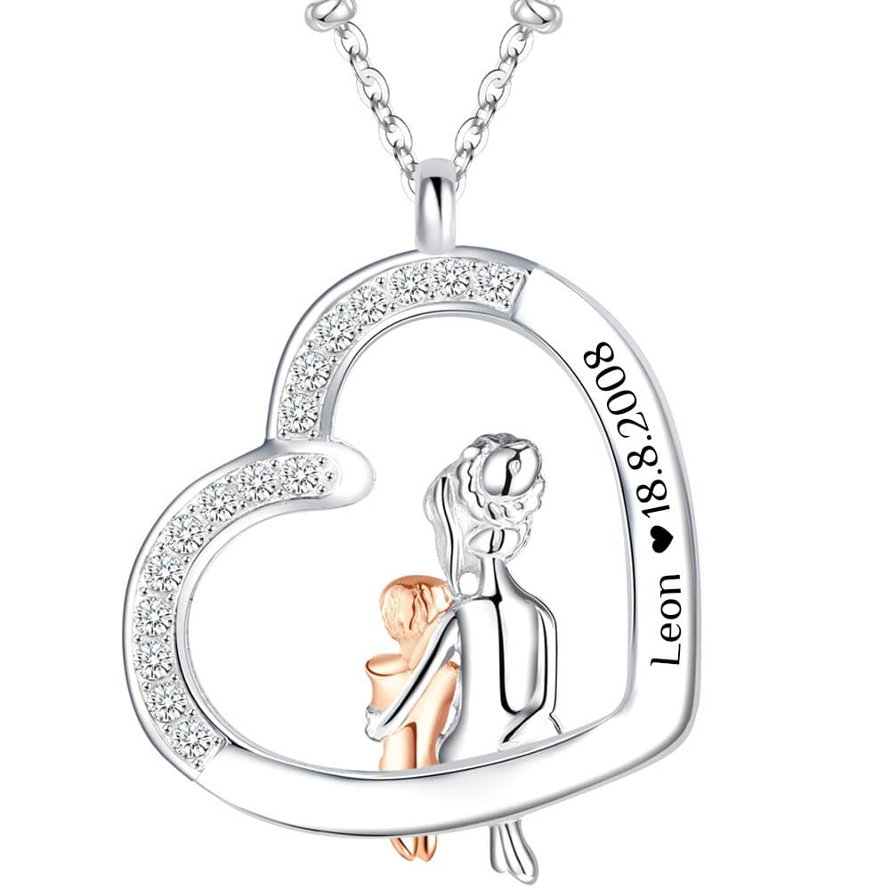 Herz-Halskette mit Gravur "Mama & Sohn" | Personalisiertes Geschenk | Mama | Sohn