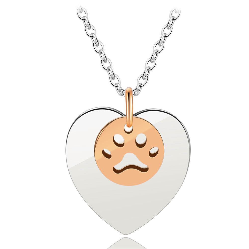 Gravur-Halskette "Herz mit Pfötchen".