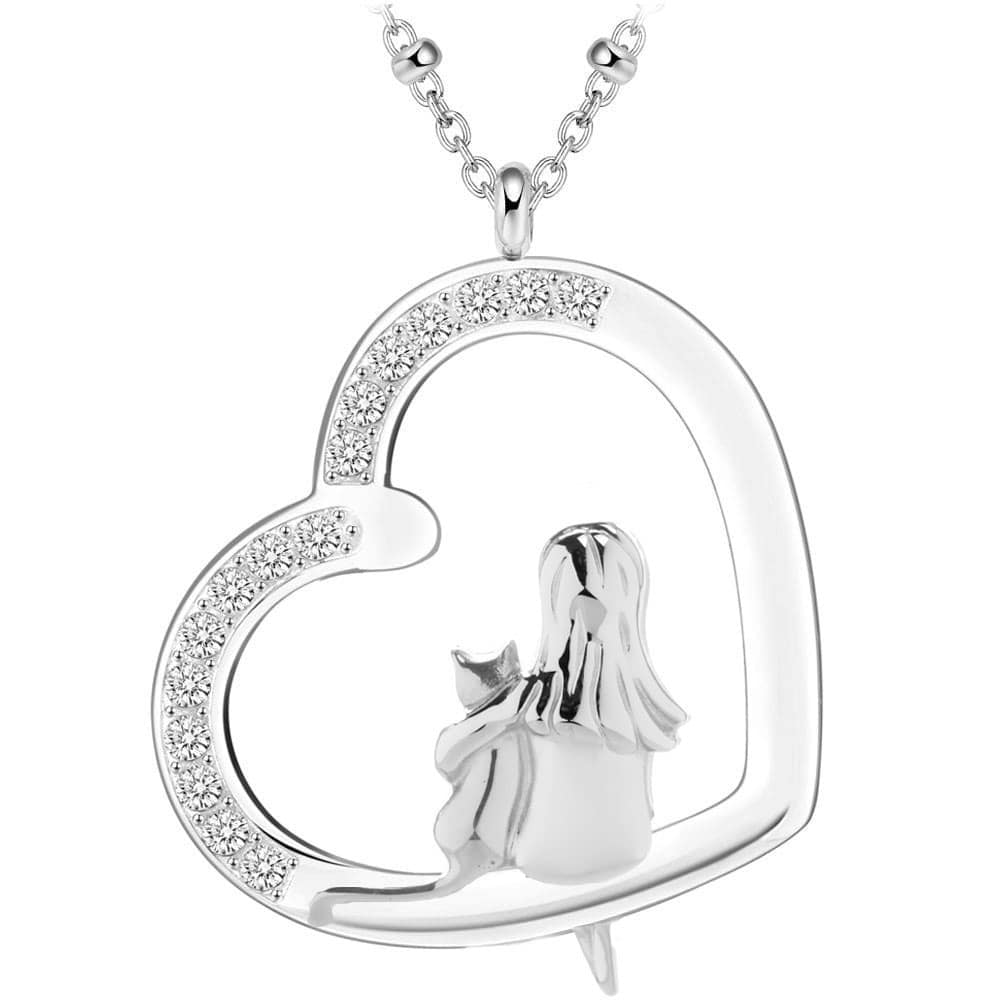 Herz-Halskette mit Gravur "I ♥ mein Kätzchen" | Personalisiertes Geschenk | Haustier |Katze |