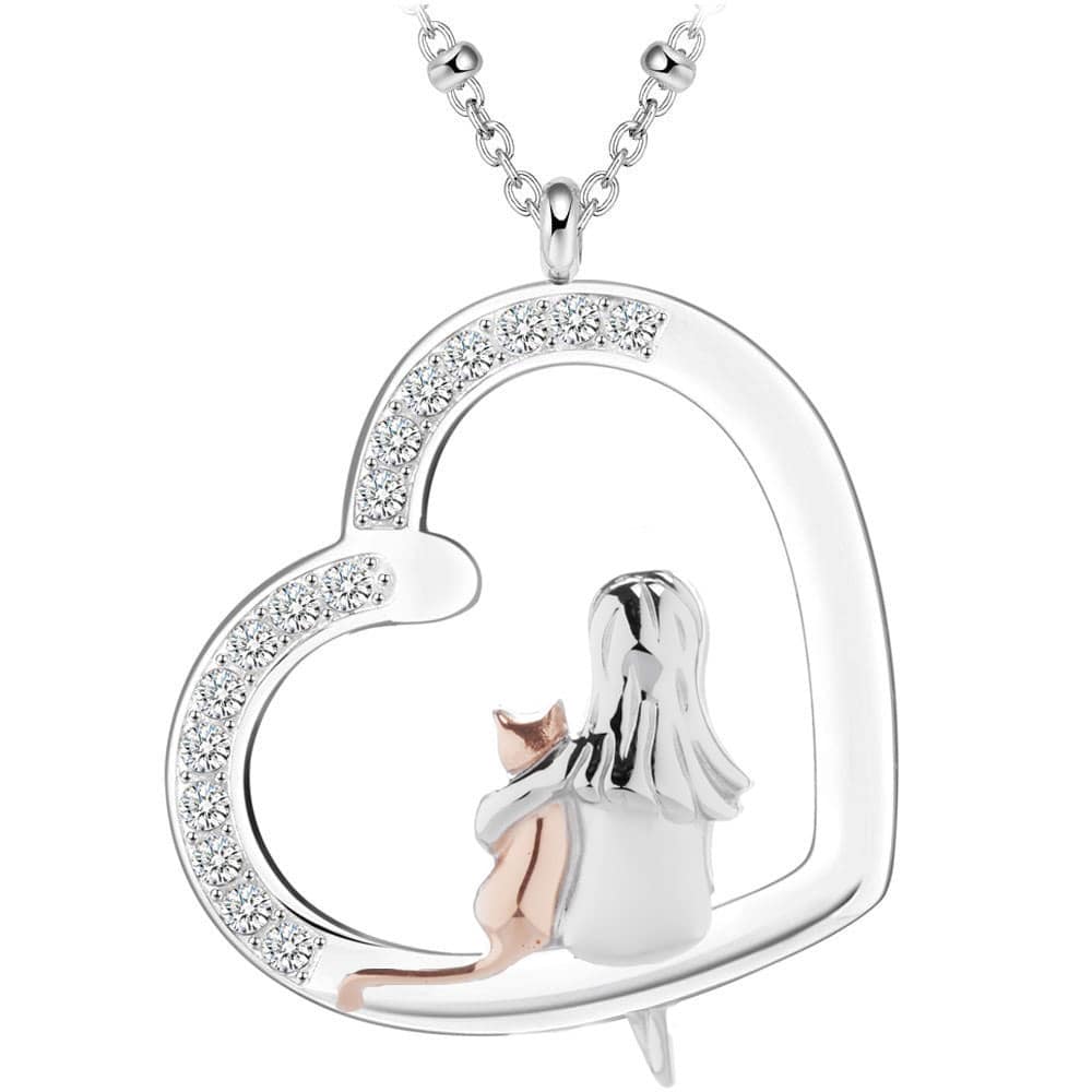 Herz-Halskette mit Gravur "I ♥ mein Kätzchen" | Personalisiertes Geschenk | Haustier |Katze |