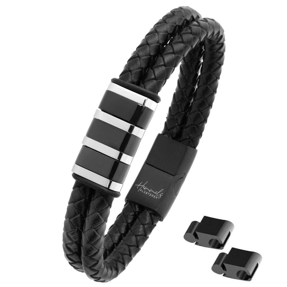 Für Herren: Leder Gravur-Armband "Papa & Wir" für 3 Gravuren